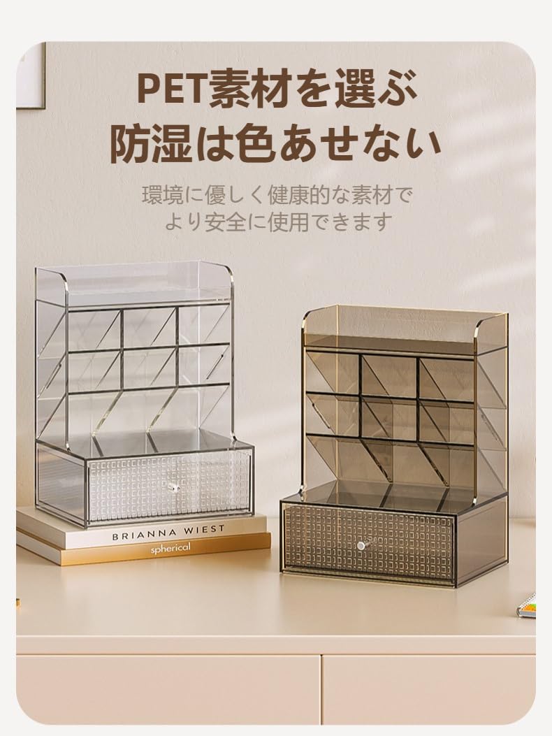 Amazon.co.jp: アクリル製ペン立て、大容量、デスク用収納ボックス